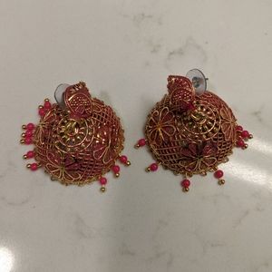 Pink and Gold Earrings